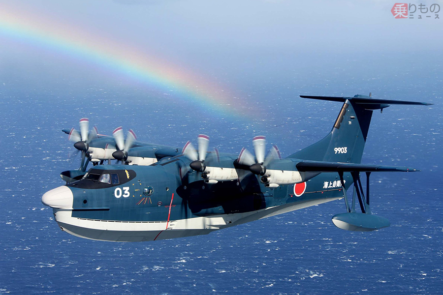 海上自衛隊「US-2」救難飛行艇が初飛行-2003.12.18 日本オリジナルの4