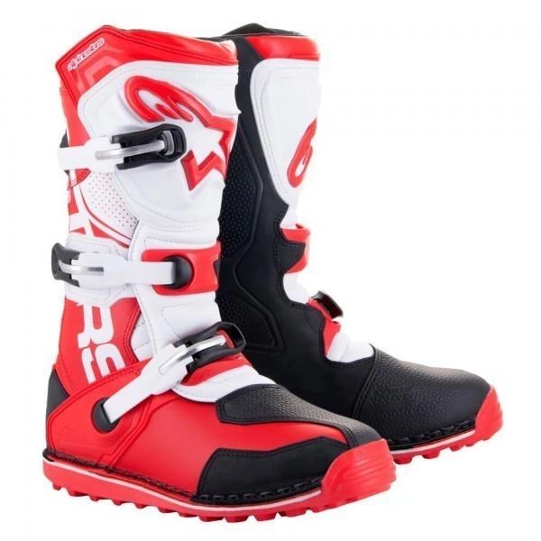 Alpinestars Tech T Trials Boots White/Red/Black — Trials Superstore