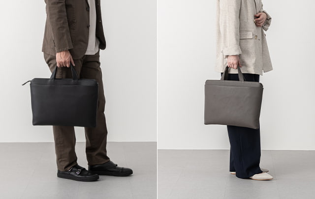 薄マチブリーフA4 オープンポケット｜AL122｜革・レザーバッグのTRION