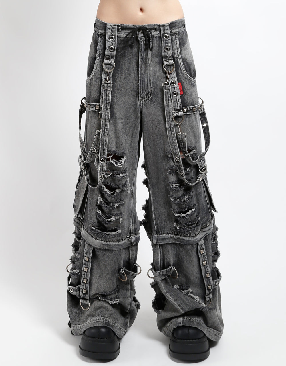 TRIPP NYC - SHREDDER DENIM FULL FORCE PANT BLACK FOG WASH