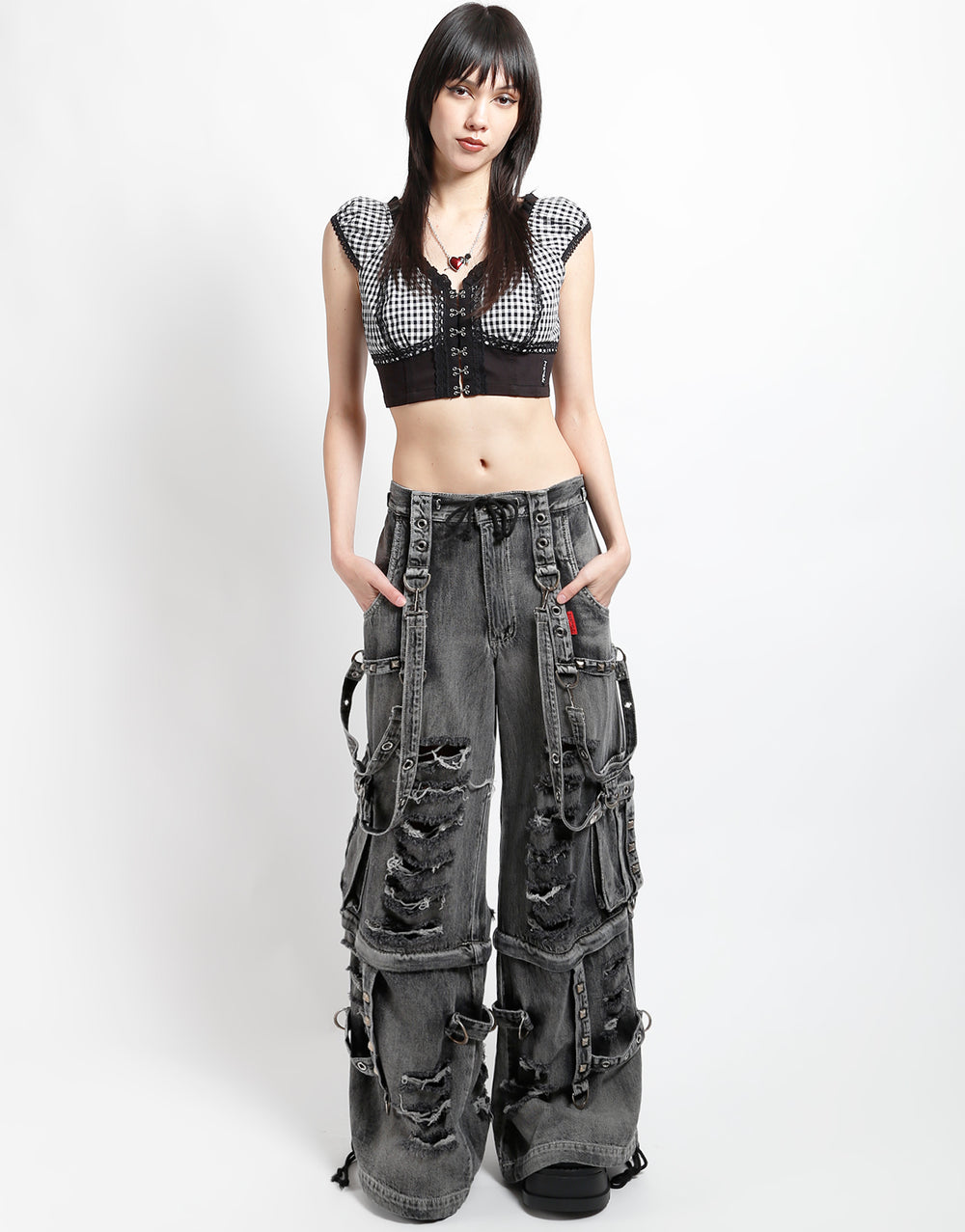 TRIPP NYC - SHREDDER DENIM FULL FORCE PANT BLACK FOG WASH