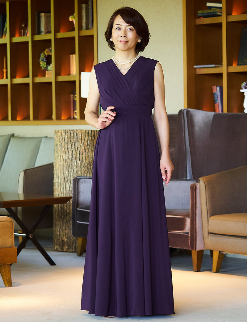 マザーズドレス・結婚式 母親ドレス MD0216-PEBK パープル