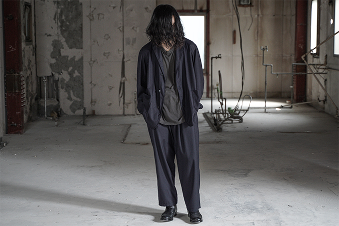 COMOLI -Wool Flannel Set Up & Inlaid Cotton L/S Sweat- | twelve blog