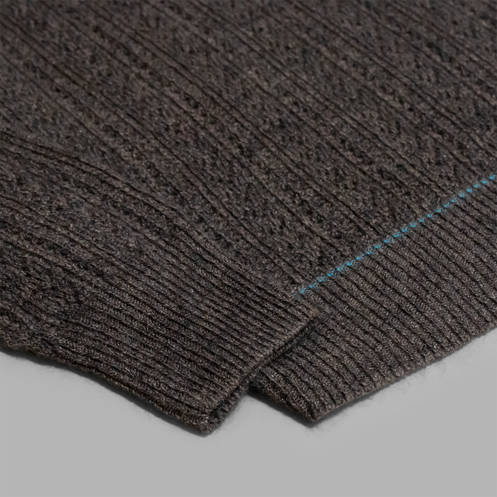 MAATEE&SONS / Mohair Cashmere 透かし編み (Charcoal Brown) | twelve