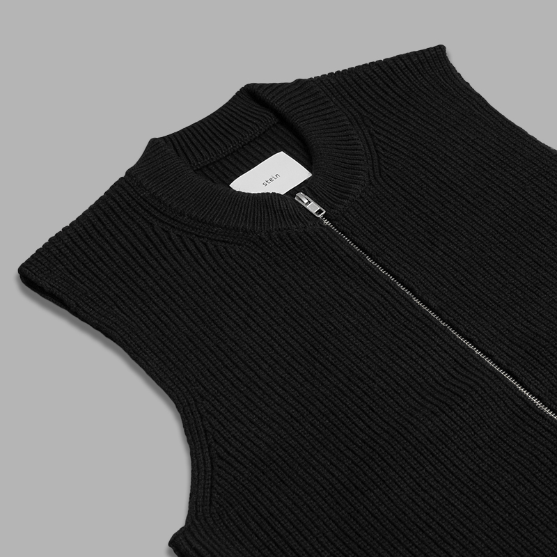 ssstein / Oversized Drivers Knit Zip Vest | twelve