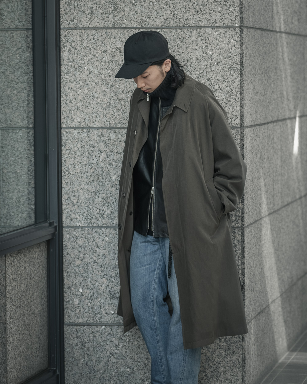 ssstein for twelve / Leather Combination Drivers Knit Zip Vest