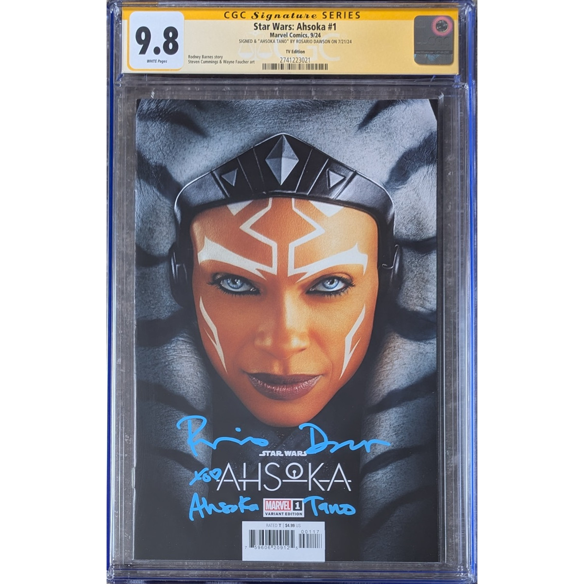 Star Wars: Ahsoka #1 TV Variant__CGC 9.8 SS__Signed by Rosario