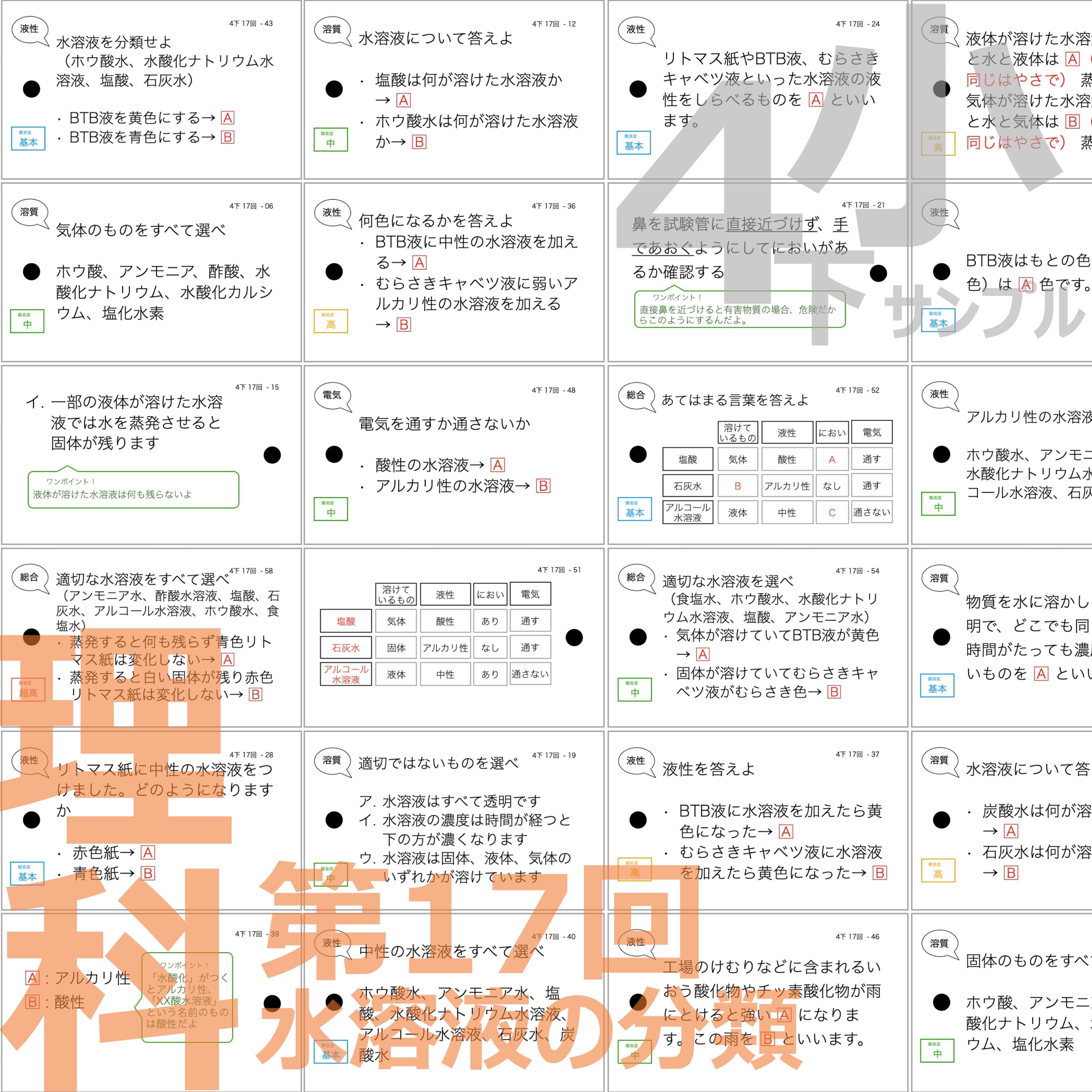 中学受験 暗記カード）4年下 社会・理科 16-18回セット – TT1-Learning