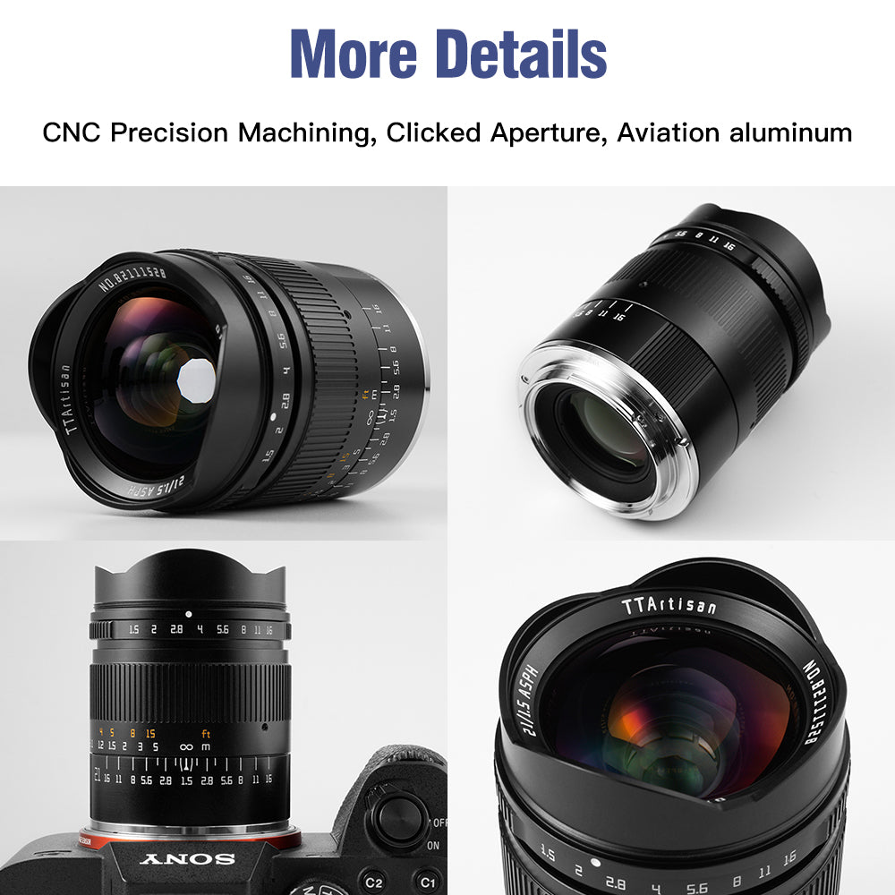 TTArtisan 21mm F1.5 Full Fame Lens for All Mirrorless Cameras