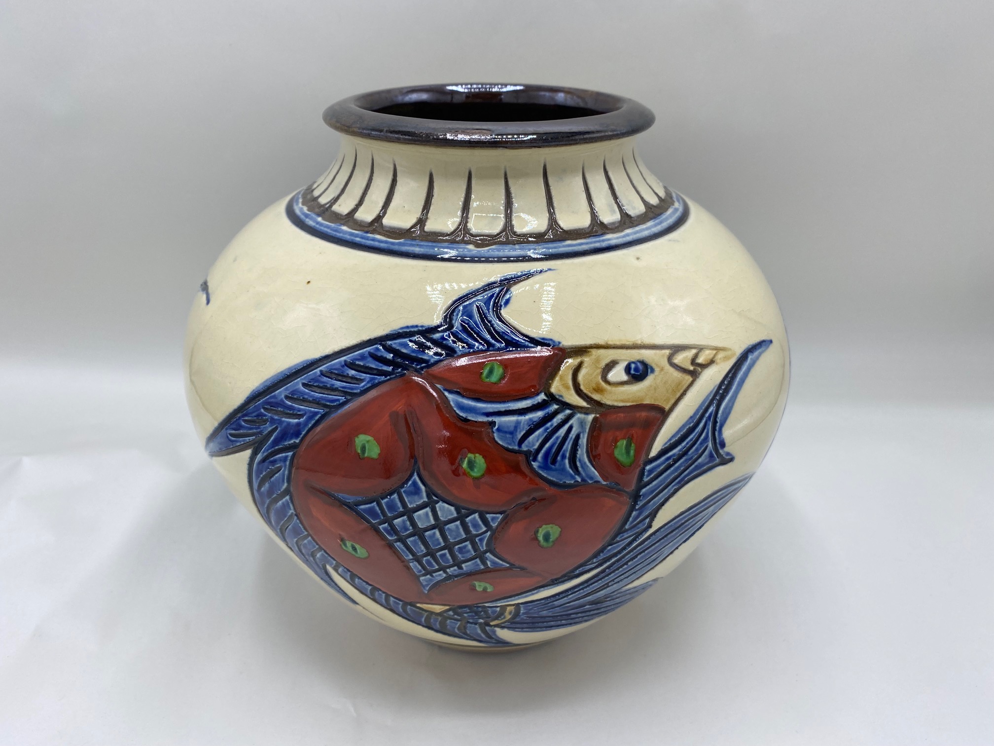 壺 (魚文) | 壺屋陶器事業協同組合オンラインショップ