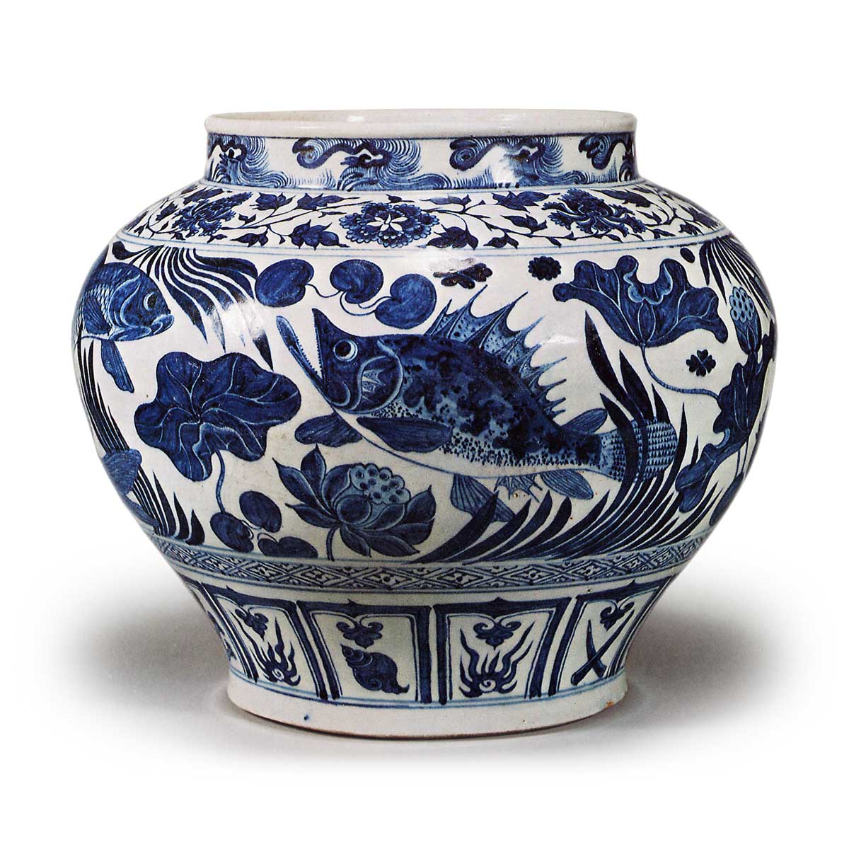 白磁青花 青絵 ダミエ線描 変わり市松花紋 汕頭レース風 ≒13㎝2枚組