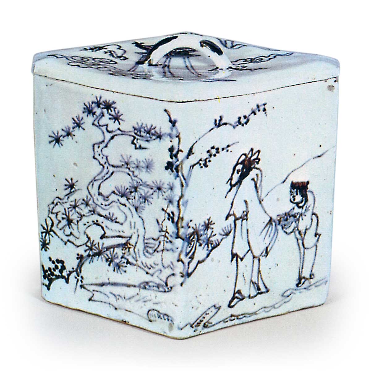 呉須菱形山水文水指 ごすひしがたさんすいもんみずさし | 鶴田 純久の