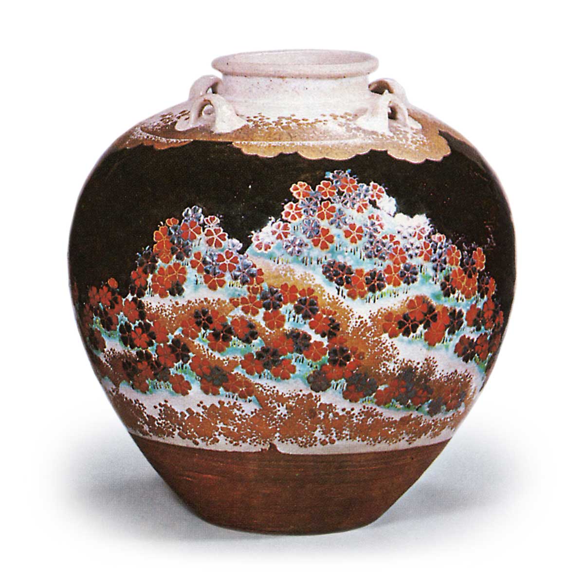 仁清色絵吉野山茶壺 にんせいいろえよしのやまちゃつぼ | 鶴田 純久の