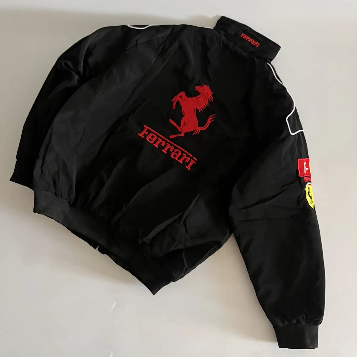 Vintage Ferrari F1 Racing Jacket - Black Motorsport Embroidered