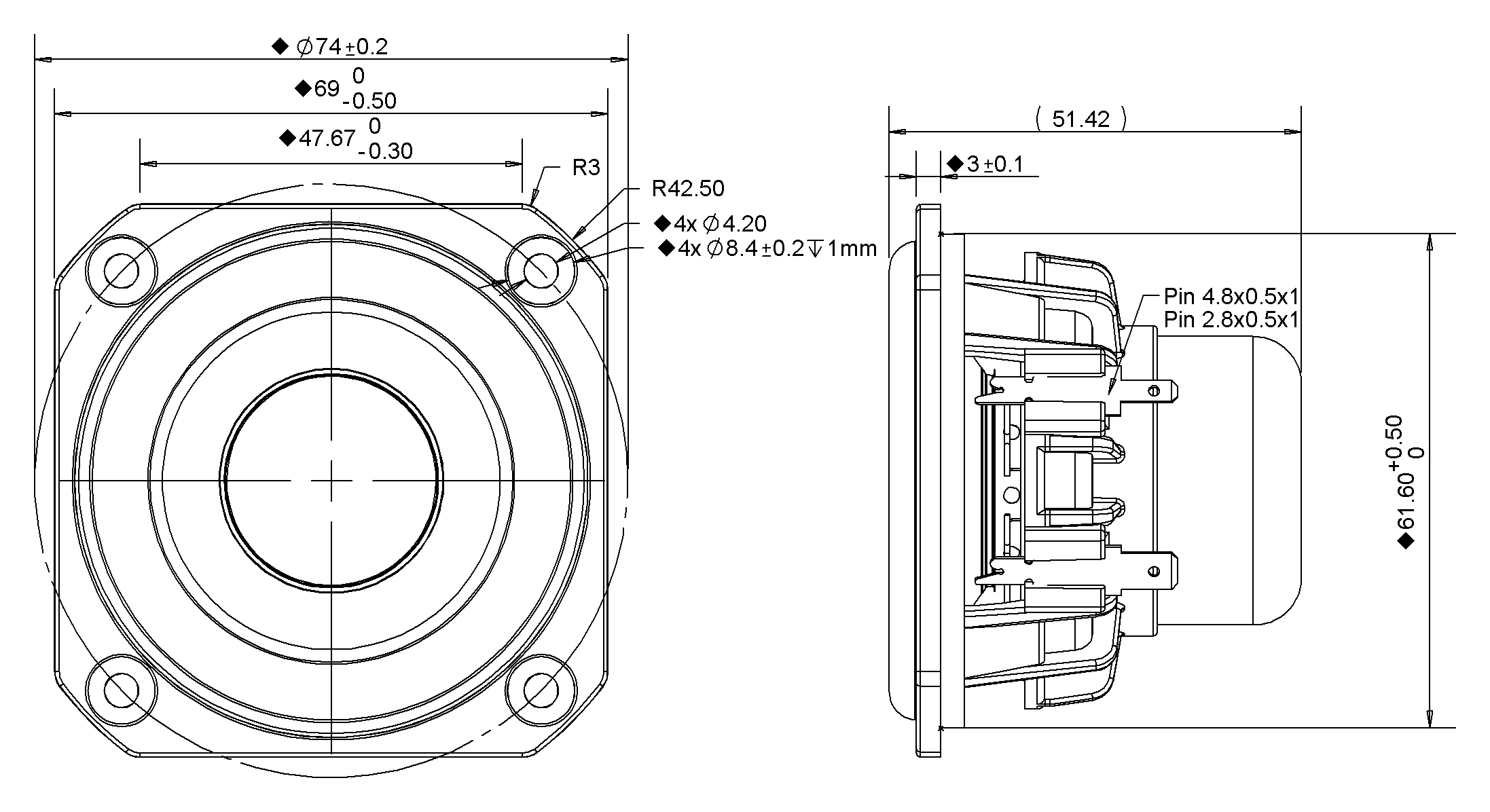 Tymphany社PeerlessPLS-P830984採用ツインBHBSペア Peerless Drivers