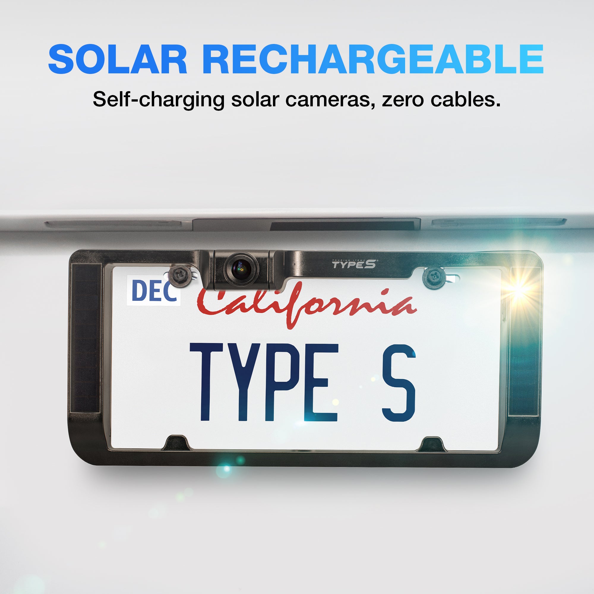 TYPE S Wireless Solar Powered Parking Assistance Camera Set with 6.8