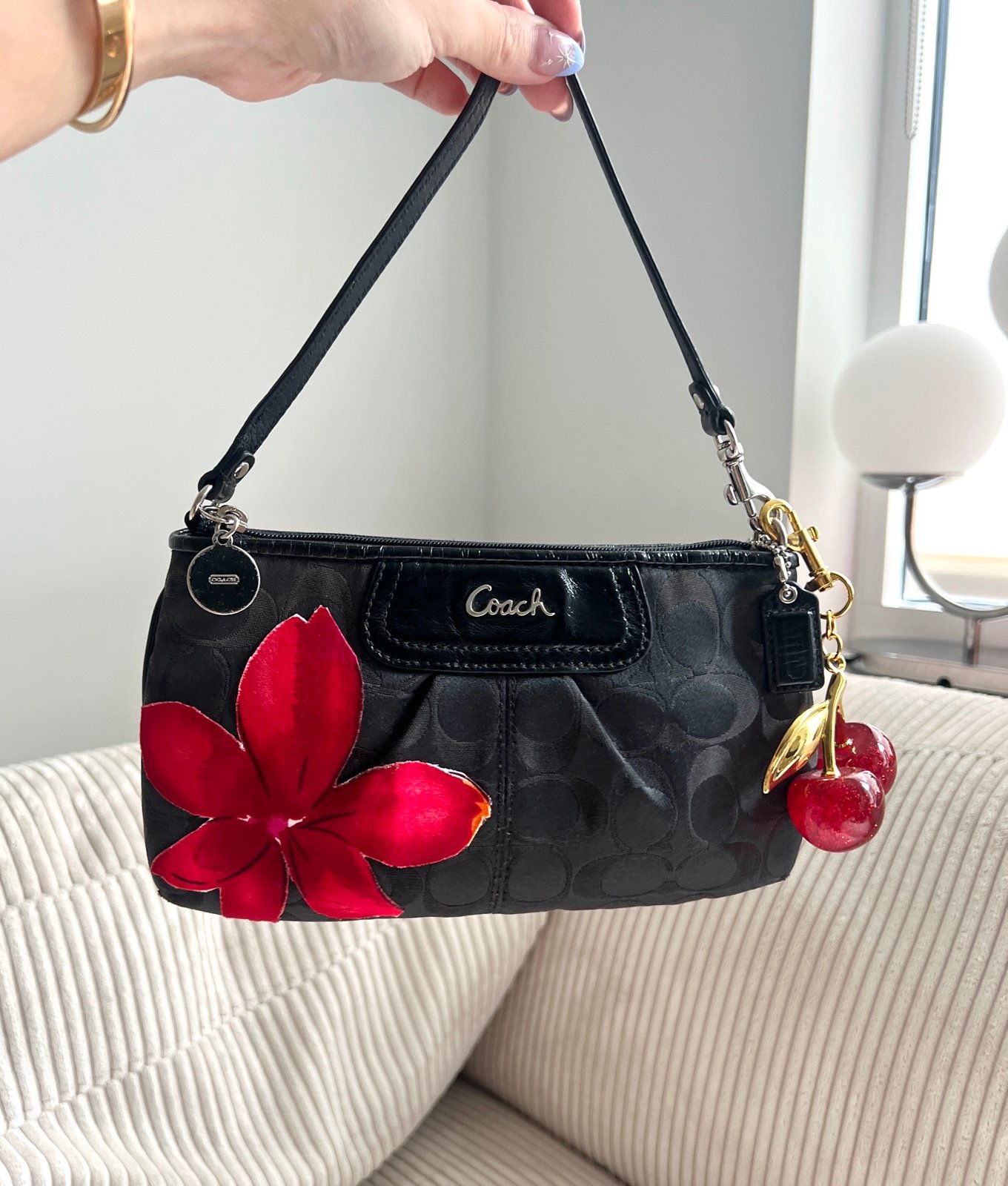Y2K vintage coach black flower embellished | Mercari