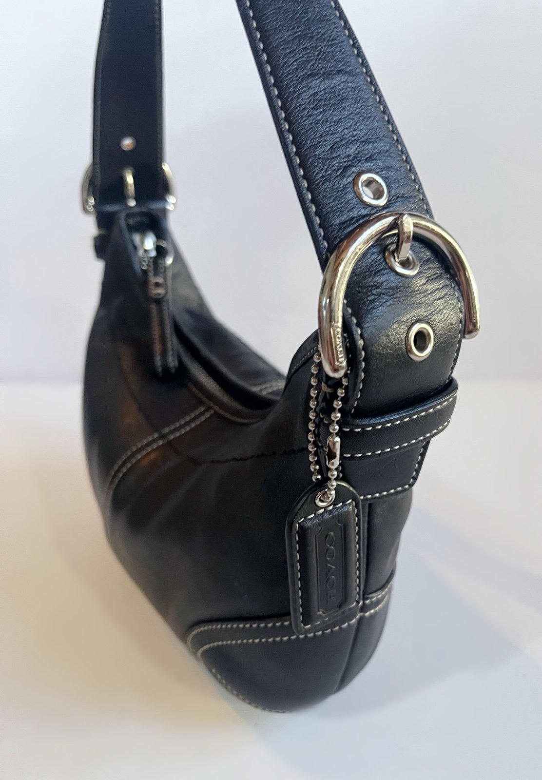 Coach Vintage Black Signature Leather Ergo | Mercari