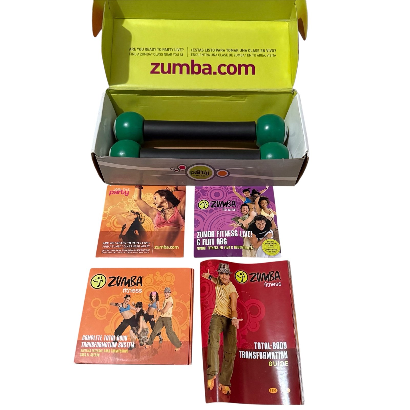Zumba Fitness DVD Set with Toning Sticks & | Mercari