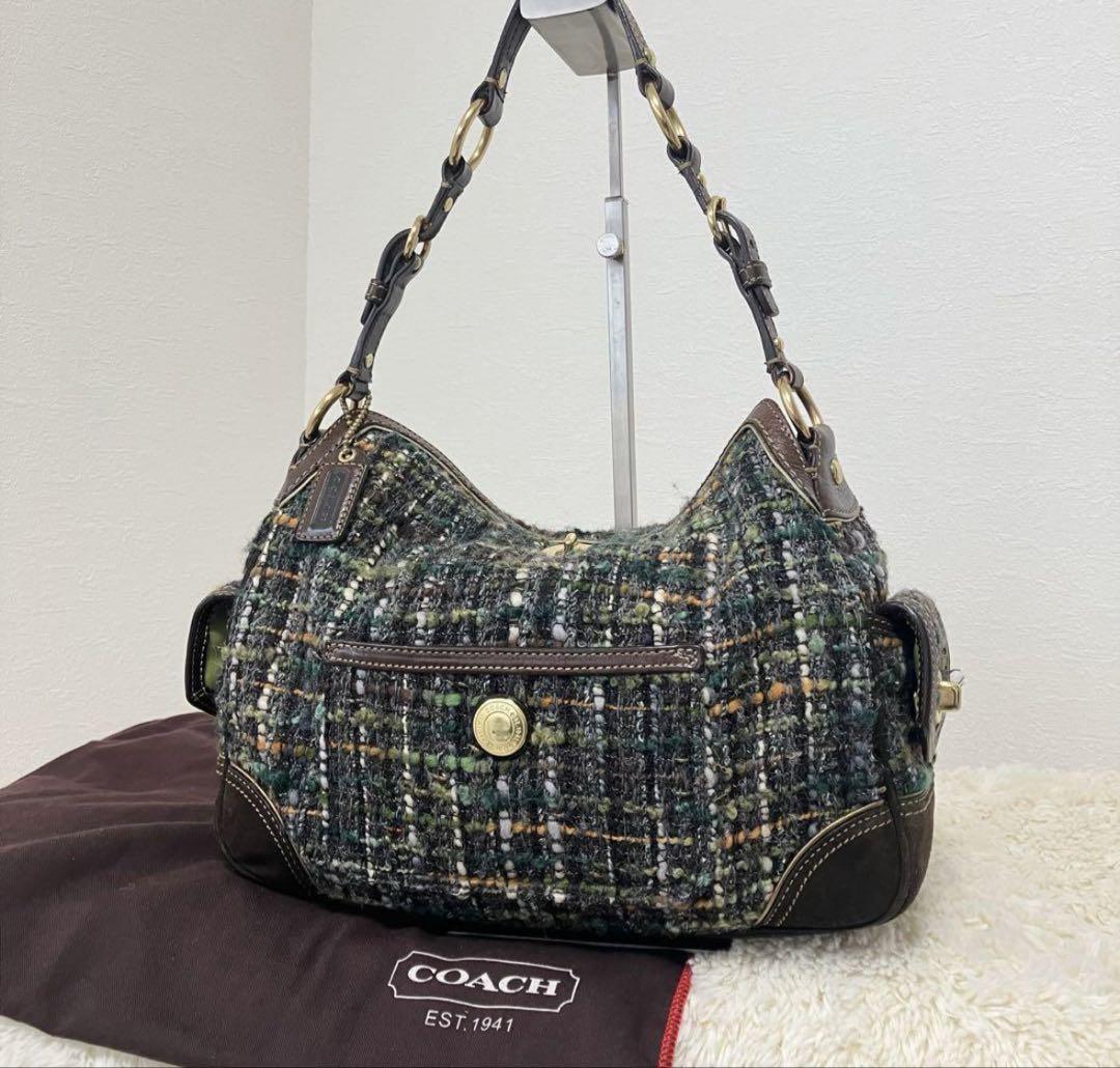 Rare COACH Coach Tweed Turnlock Shoulder Bag | Mercari
