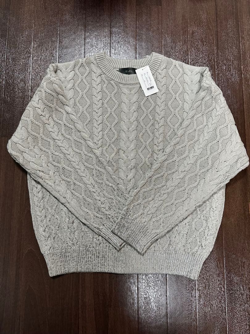CLEL Foil Print Cable Crew Neck Knit XS - shreebalajiind.com