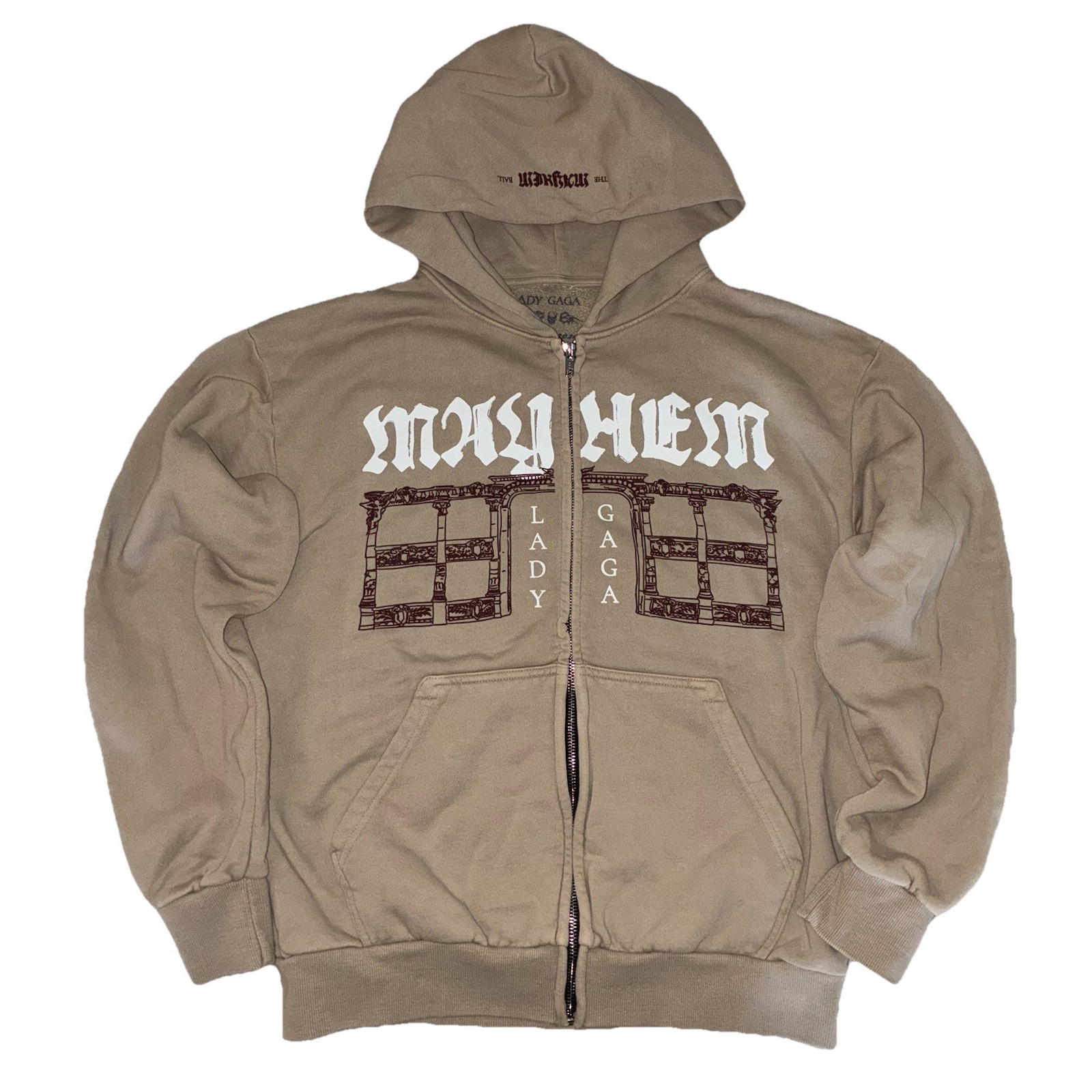 レディガガOPERA HAUS ZIP HOODIE M ベージュ Lady Gaga Opera Haus