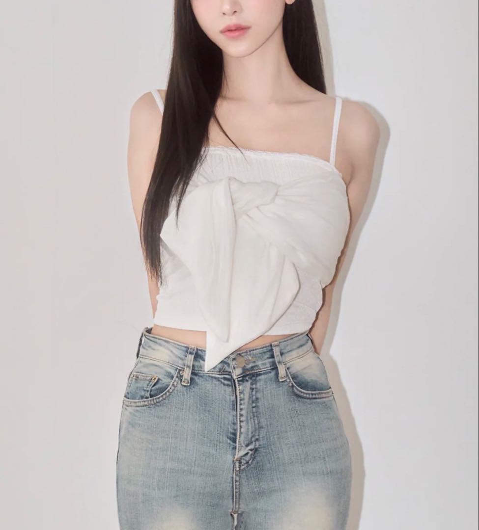 YILON RIBBON CAMI SET TOPS キャミ ミントグリーン YILON イロン