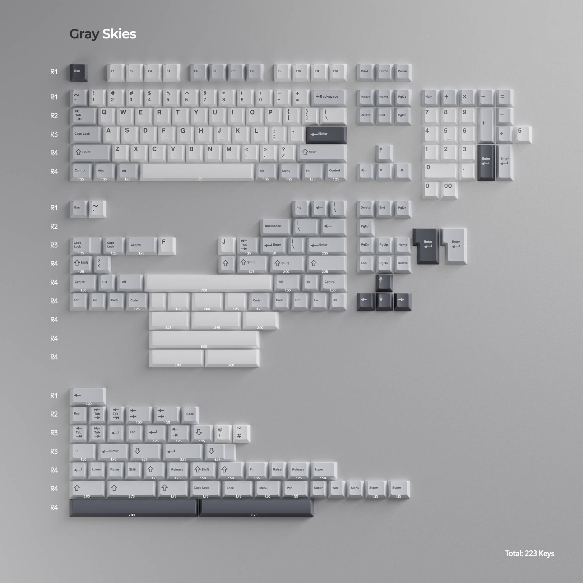 WS Gray Skies Keycaps – Wuque Studio