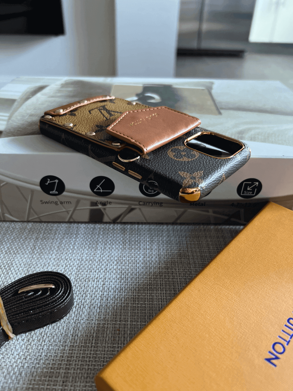 LV Crossbody Phone Case iPhone 11 12 13 14 15 Pro Max Plus