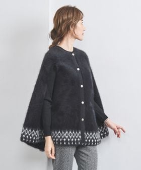 フォックス カシミヤ ジャカード ケープ