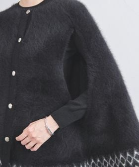 フォックス カシミヤ ジャカード ケープ
