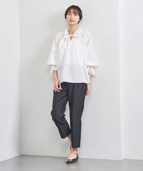 レースプリーツ フリル ブラウス