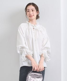 レースプリーツ フリル ブラウス
