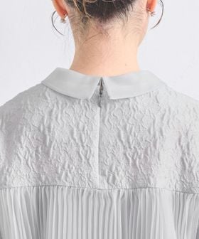 ツートーン ジャガード ブラウス