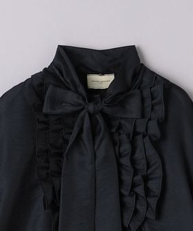 オーガンジー フリル＆ボウタイ ブラウス