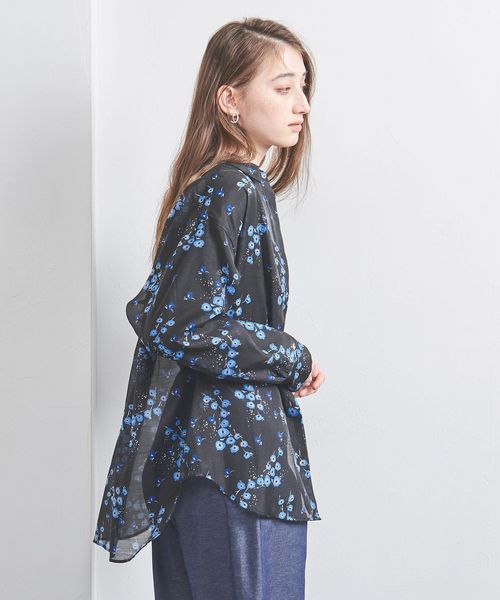 オーガンジー プリントシャツ