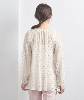 ラッフルフリル カットジャカード ブラウス