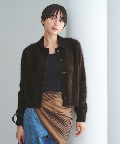 フォックスカシミヤ ニットポロ カーディガン