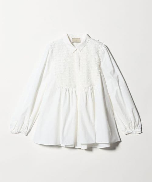 コンビ ギャザー ブラウス