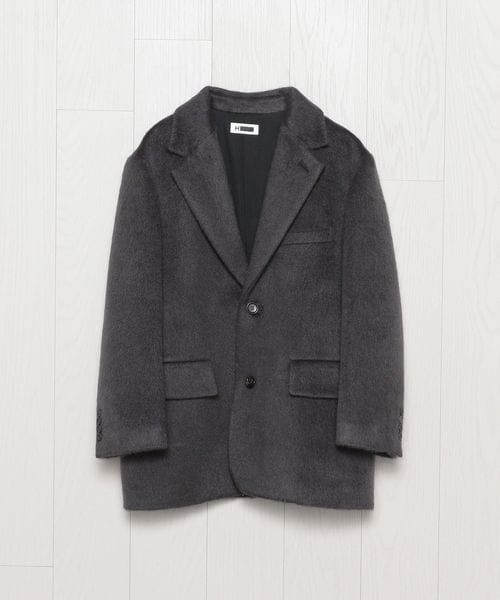 H＞モヘヤウールシャギー ビッグジャケット