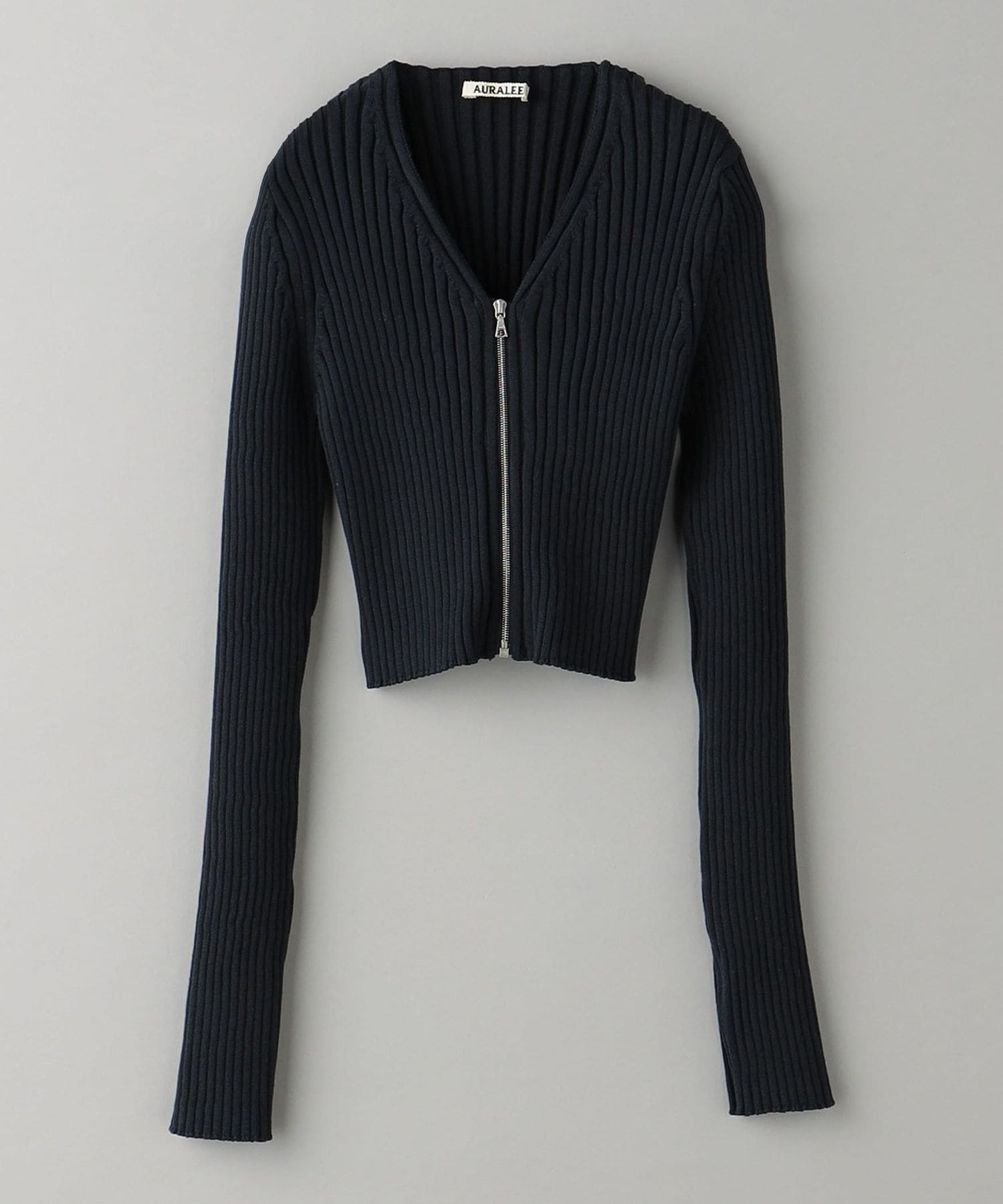 AURALEE＞リブニット カーディガン