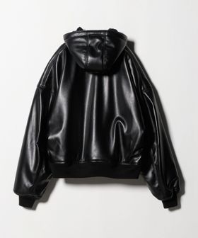 INSCRIRE＞レザーライク ジップアップフーディ