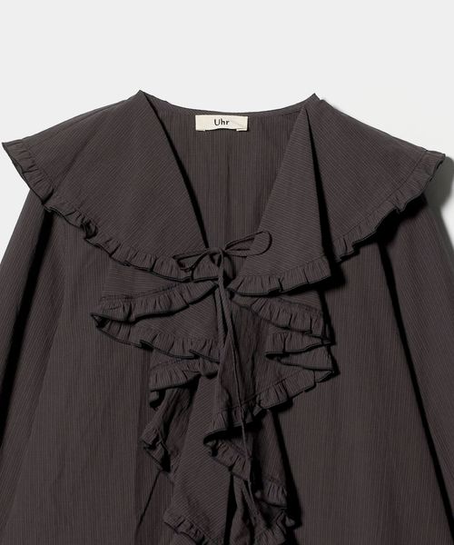 Uhr＞ラッフル フリルシャツ