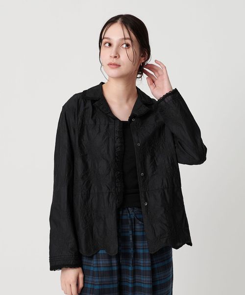 エンブロイダリー オープンカラーシャツ