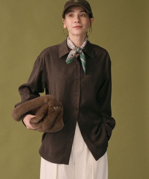 スエードライク シャツ ウォッシャブル