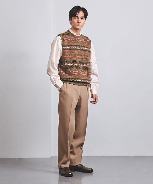 Jamieson`s＞ Fair Isle Crew Neck Vest/フェアアイル クルーネック ベスト