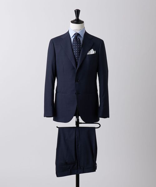 シャークスキン ストライプ シングル3B スーツ S―MODEL ―ストレッチ