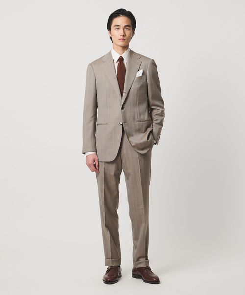 Vitale Barberis Canonico ヘリンボーン シングル 3ボタン スーツ MC
