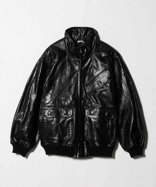 AURALEE＞LEATHER ZIP BLOUSON/ブルゾン