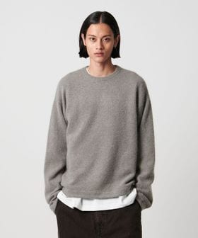 H＞モヘヤ クロップド クルーネック ニット